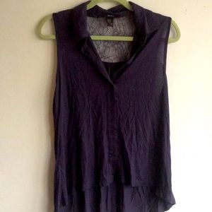 Forever 21 size medium button up sleeveless shirt